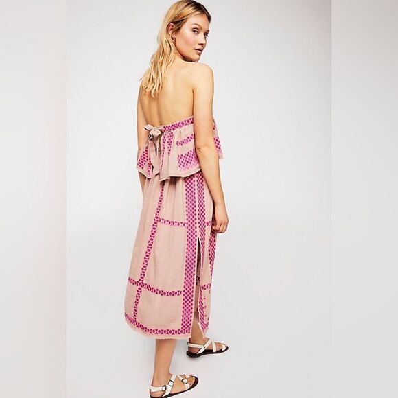 Free People Wild Romance Embroidered Midi Dress - Size Large - Picture 1 of 10